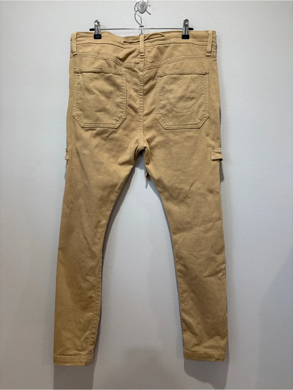 True Religion Men's Khaki Cargo Joggers